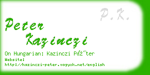 peter kazinczi business card